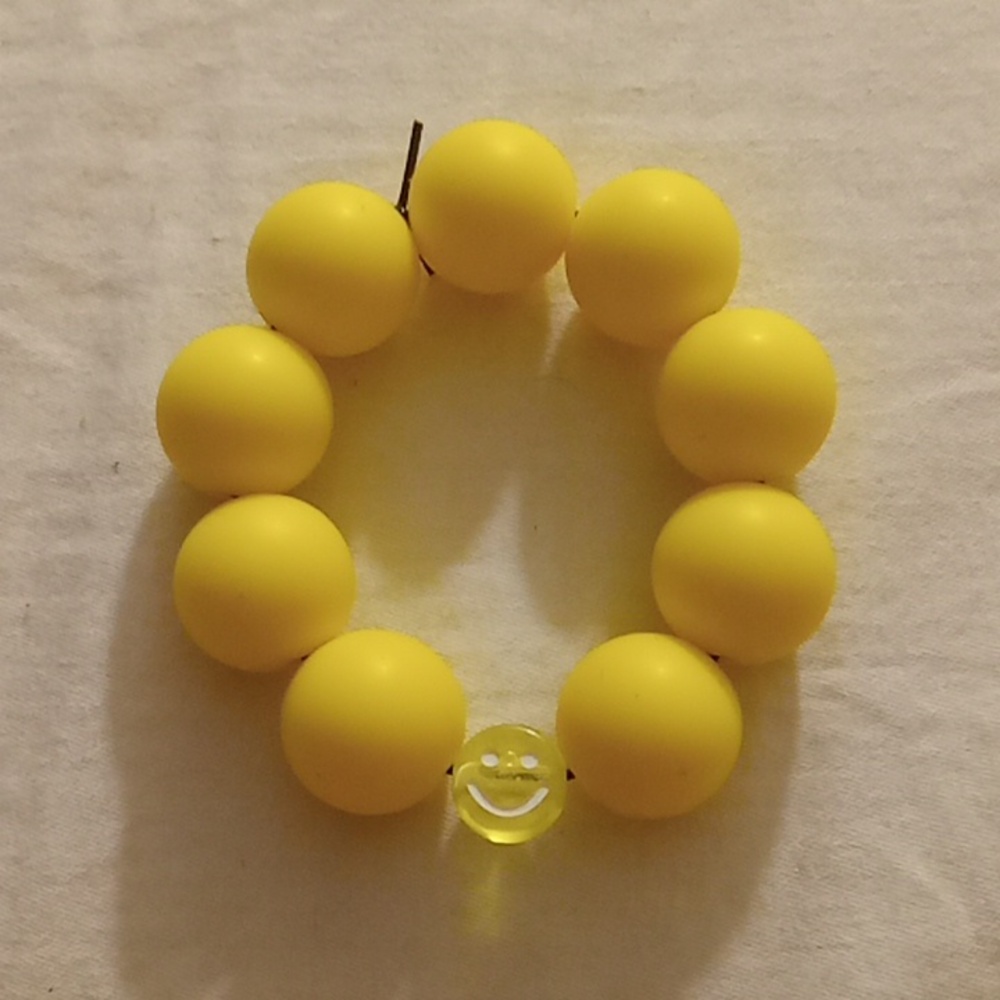 Kids Yellow Silicone smiley face bracelet